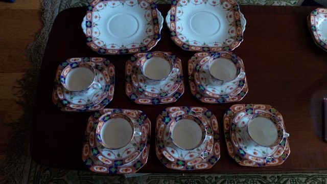 Royal Albion tea cup and saucers (x6) and sandwich set (x2)