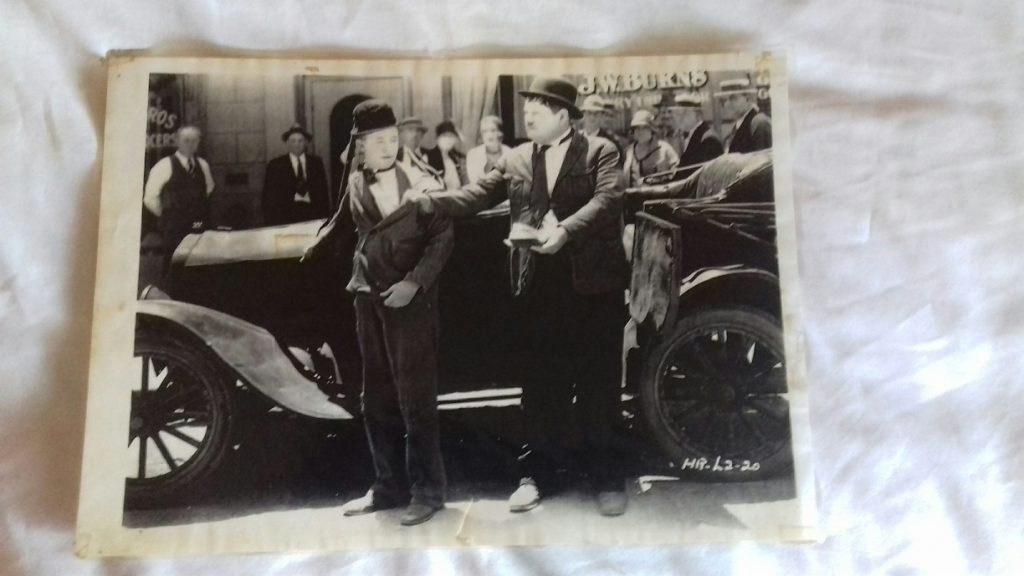 Laurel And Hardy Picture. 
The real photograph picture has been laminated.