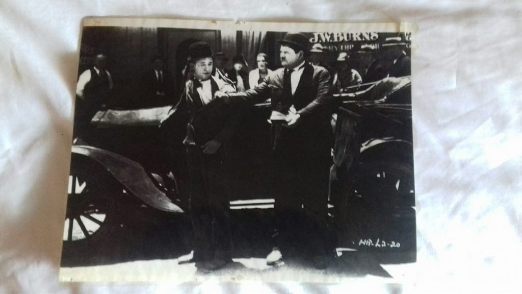 Laurel And Hardy Picture. 
The real photograph picture has been laminated.